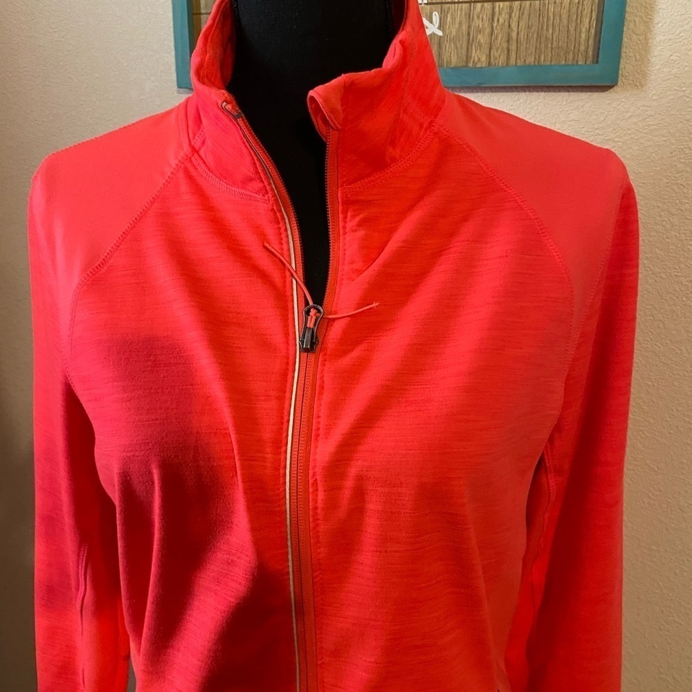 Athletic Lightweight layers Sporty Full zip Tangerine Hoodie Sz. L